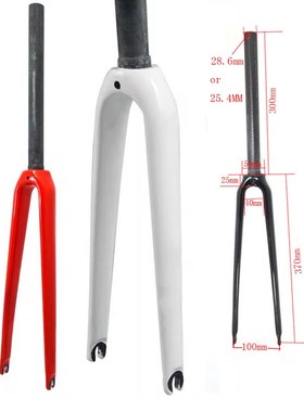 碳纤维公路自行车前叉C圈刹直锥管28.60碳叉7L00CX25C白红色1英寸