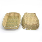 竹编长方形果盘 托盘收纳茶盘菜篮家用餐厅竹 纯手工精s编竹篮子