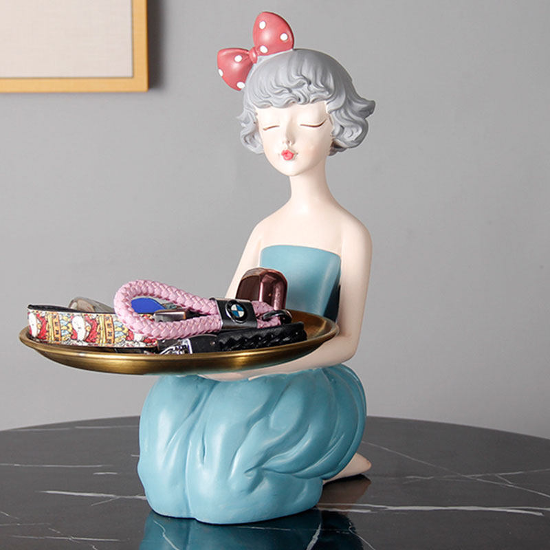 创意泡泡女孩水果盘糖果盘零食盘客厅G茶几家用托盘放钥匙收纳摆,家居饰品,果盘/果篓,淘宝优惠券,粉丝福利购,淘宝优惠卷