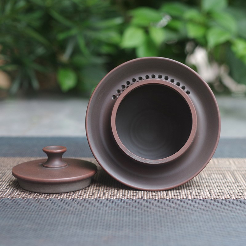 (可开票b)钦州坭兴陶盖碗茶杯茶具陶瓷茶碗泡茶器原矿紫砂手抓壶