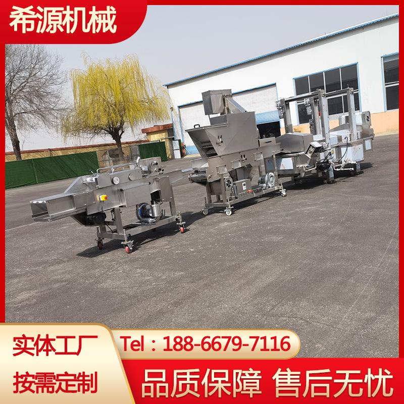 安徽小酥肉滚筒上粉机 SF-600型小酥肉加工设备 小酥肉油炸线