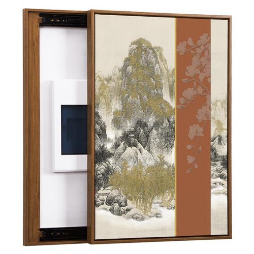 朗朗明世新中式建筑电表箱装饰画电闸盒配电箱遮挡总开关禅意挂画图片