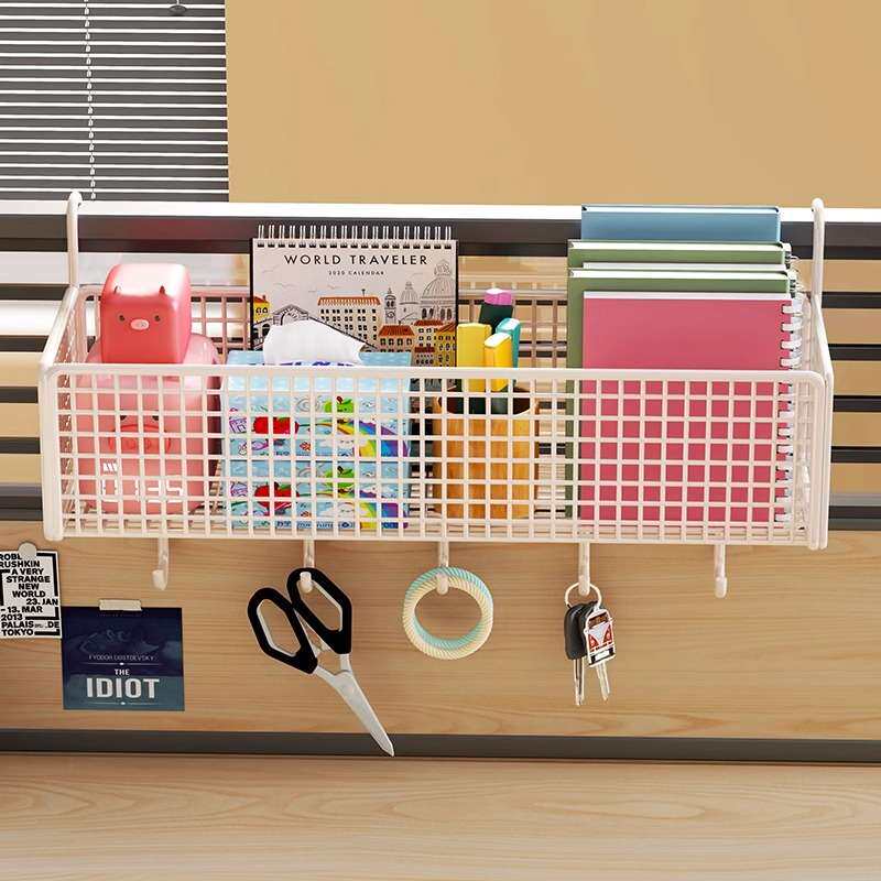 办公室收纳置物架工位整理神器桌面挂篮悬挂式宿舍桌上台面用品盒