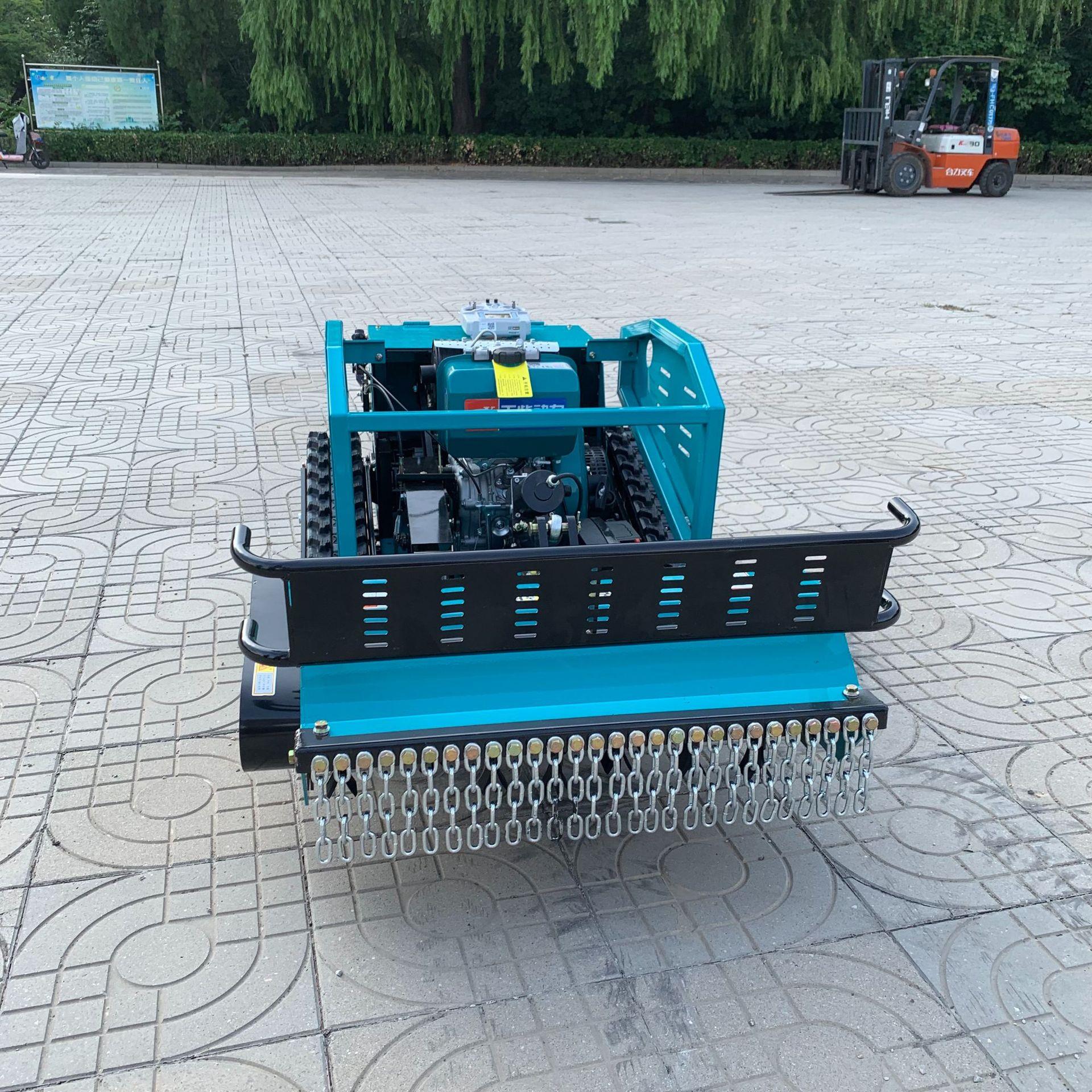 全地形遥控履带割草机农用开荒油电混动遥控除草机自走式打草机