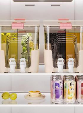 06.5升双分格冷水壶大容量凉水壶双龙头家用茶壶水果饮料茶水桶