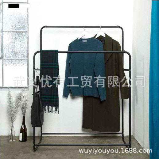 双层晾衣架金属多功能大容量衣帽架防滑稳固小空间卧室家用收纳架