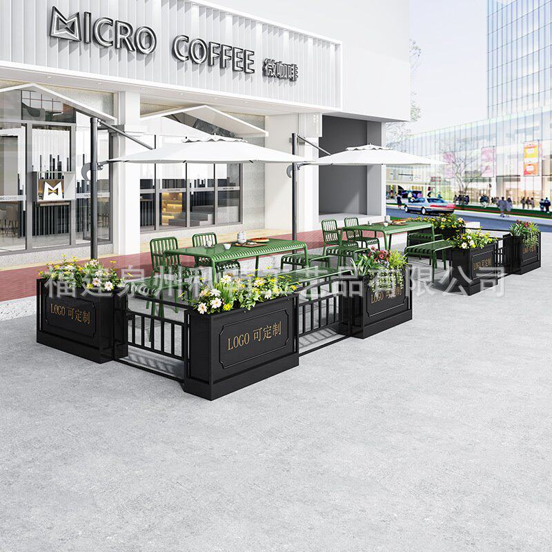 围栏栅栏户外铁艺庭院护栏店铺外摆花箱餐厅隔断花槽室外园艺篱笆