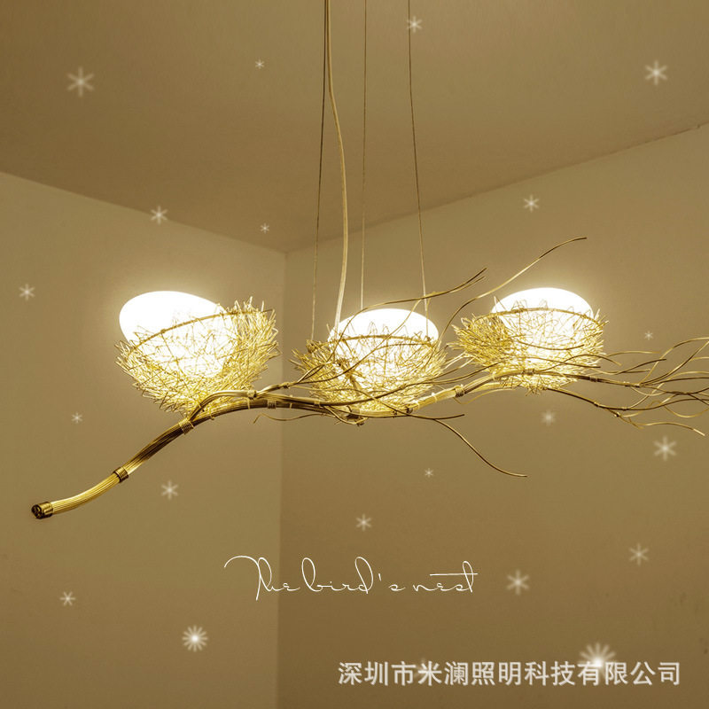 餐厅吊灯北欧创意艺术吊灯饭厅后现代简约led吧台个性三头灯具
