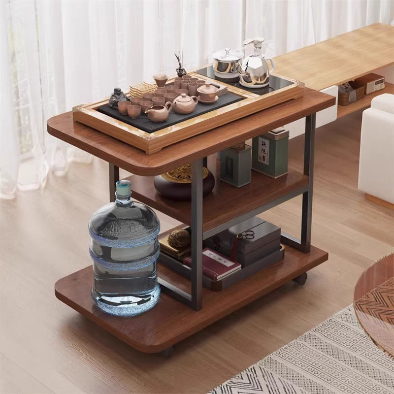 轻奢简约移动茶桌家用茶台茶水柜小茶几沙发边几小边柜小桌子客厅