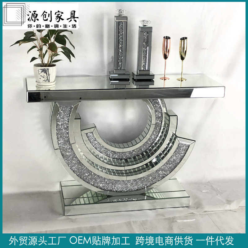 轻奢玄关柜现代简约家具镜面装饰隔断入户玄关台收纳