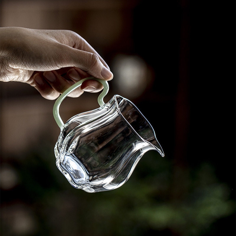 唐宋 玻璃瓜棱公道杯 茶道配件耐热分茶器 工厂直销日式茶海公杯