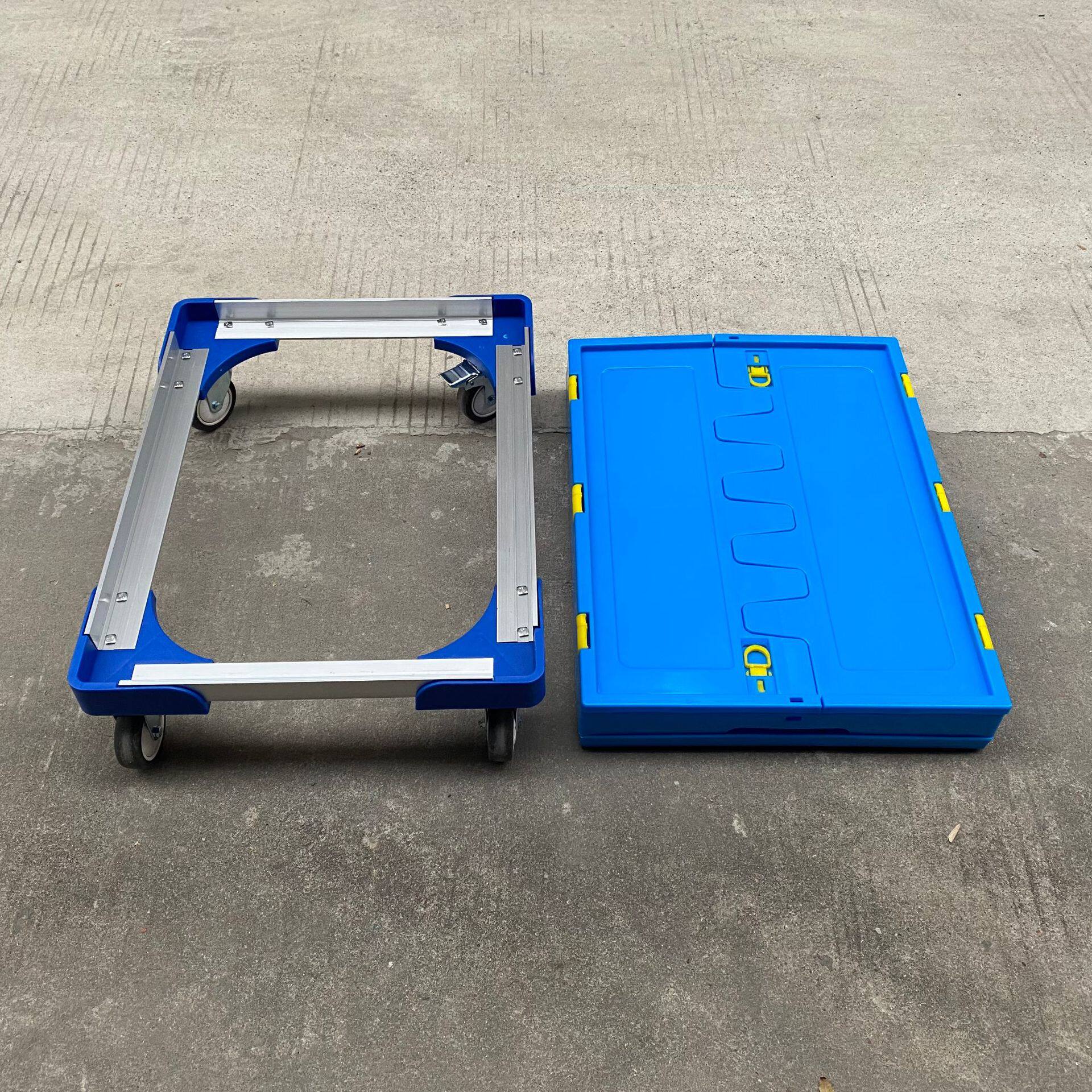 铝合金塑料乌龟车轻型工具车人力手推车周转箱乌龟车可承载150kg