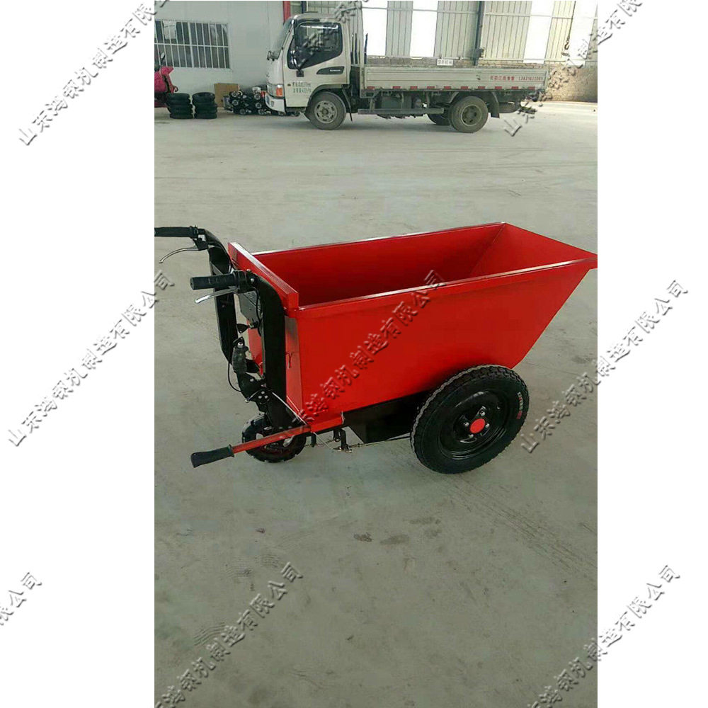 工地手推式电动运料车 可以进电梯的小型灰斗车 农田推肥运粮车