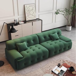 意式极简小户型直排沙发北欧奶油风轻奢布沙发设计师罗奇堡家具