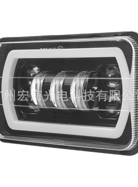 5寸70W方形大灯LED工作灯远近光一体白色日行灯黄色转向灯4*6英寸