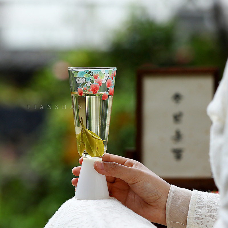 高硼硅玻璃茶杯大号主人杯个人专用喝茶杯高品茗杯高脚杯高足杯