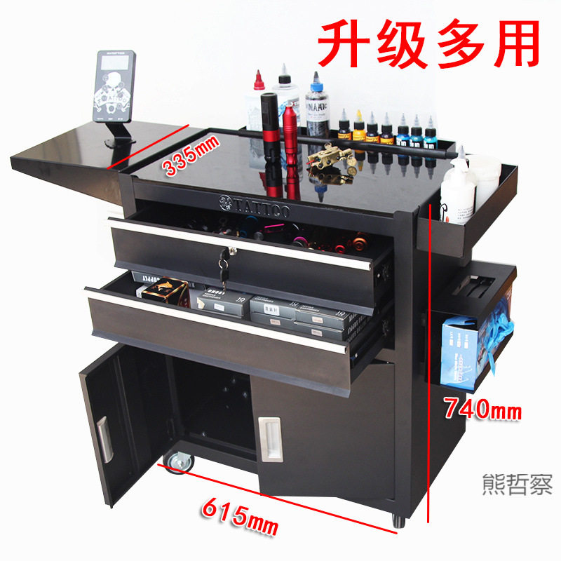 纹身工作台升级刺青工具车抽屉式手推车柜子移动滚轮操作台美妆