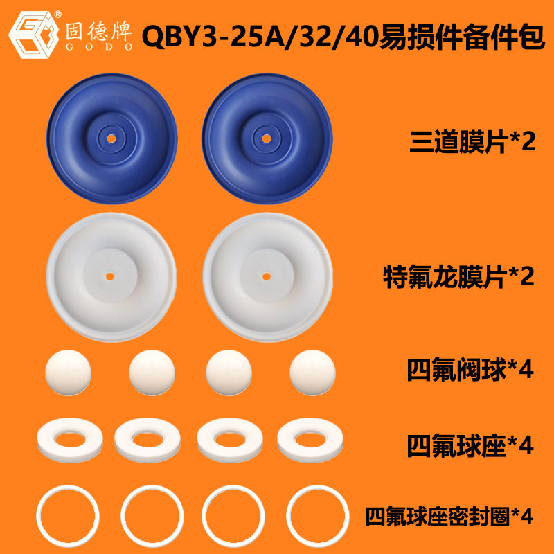 备件包现货可直接下单原装固德牌QBY3/BFQ系列气动隔膜泵