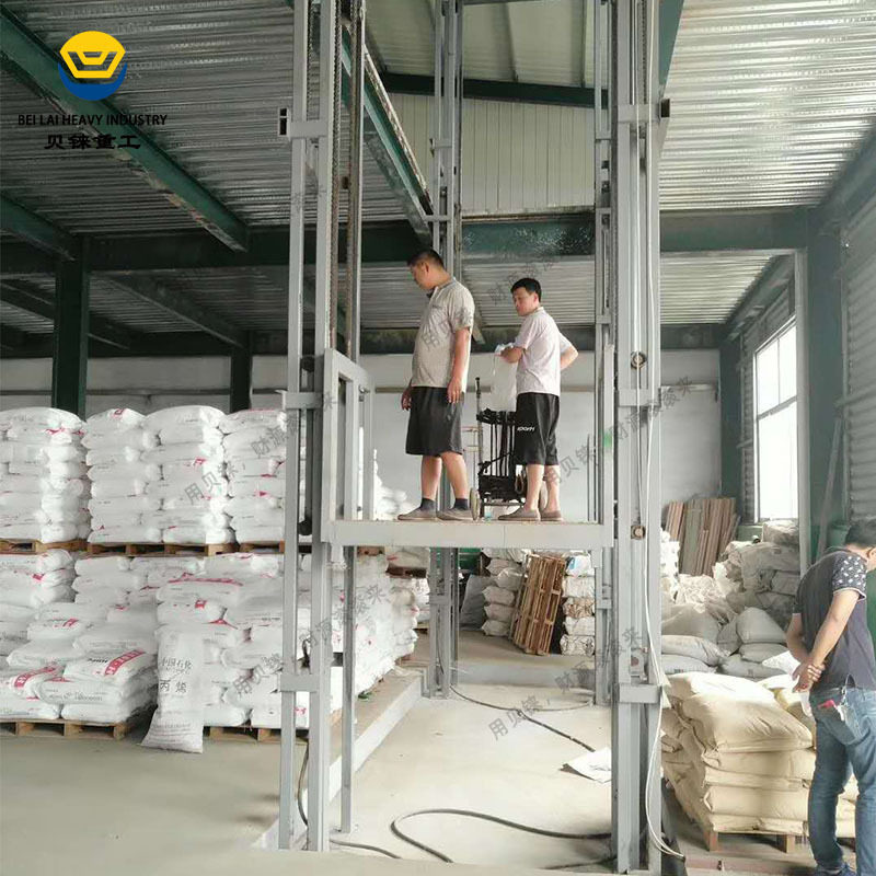 90度180度进出货升降平台简易导轨链条式升降机厂房仓库液压货梯