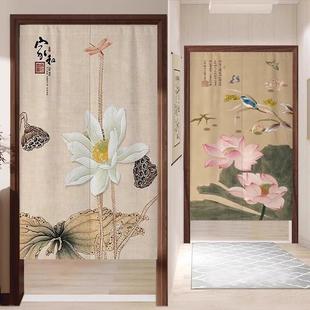 入户玄关风水吉祥如意门帘半遮挡隔断半截帘卧室客厅免 适配新中式