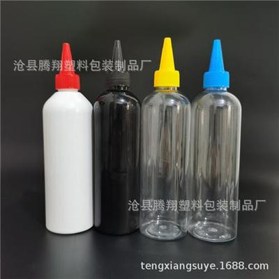 现货 300ml透明塑料瓶 pet盖墨水分装瓶 尖嘴盖挤压油瓶