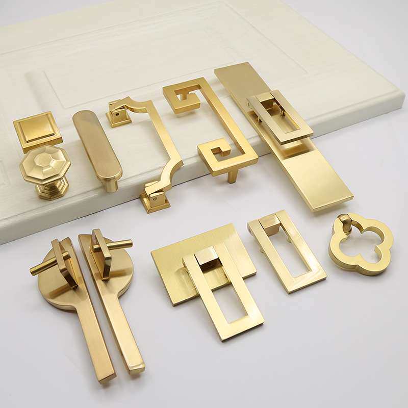 新中式衣柜门 拉手古铜金色橱柜子抽屉门把手家具实木门拉手五金