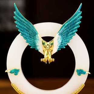 吉祥源大展宏图老鹰笔筒摆件老板办公室桌面大气装饰送领导高档商