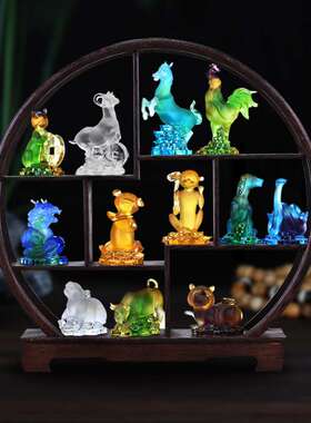 十二生肖摆件鼠年贺岁礼品古法琉璃生日工艺品家居送领导长辈客户