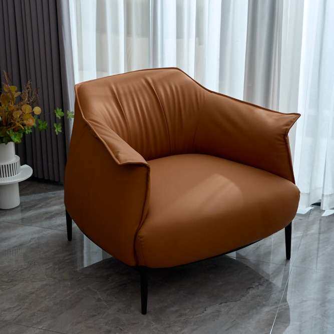 北欧休闲沙发老虎椅轻奢家用阳台客厅沙发简约时尚设计师真皮椅