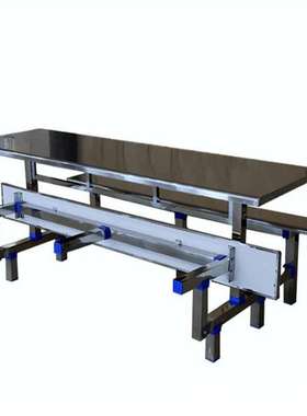 食堂餐桌椅 4人6人8人不锈钢餐桌学生员工地连体快餐桌椅组合