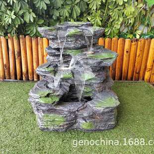 仿石头感小假山多层流水户外公园庭院室内景观风水喷泉田园摆件-3
