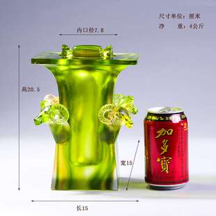 春秋琉璃四羊方尊鼎摆件储物实用仿古工艺公司开业商务纪念品