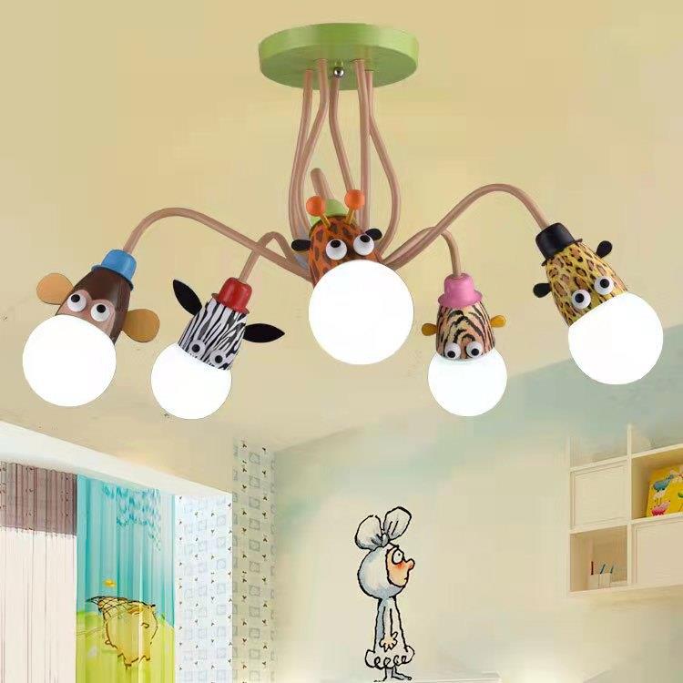 动物吊灯壁灯LED儿童房幼儿园灯具卧室简约个性卡通动物吸顶灯