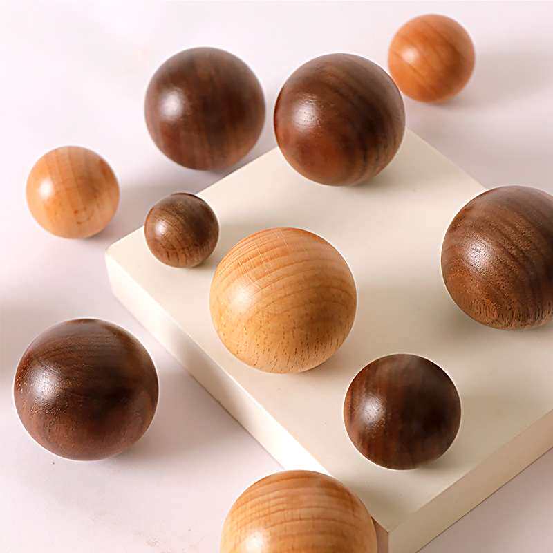 抽屉拉手实木原木柜子柜门衣柜北欧日式民宿简约圆形圆球单孔把手