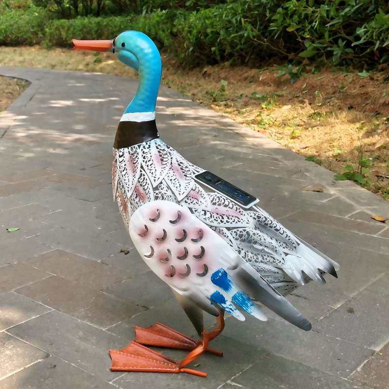金属彩绘外贸出口庭院家装户外铁艺动物装饰摆件鸭子造型太阳能灯,家居饰品,户外/庭院摆件,淘宝优惠券,粉丝福利购,淘宝优惠卷