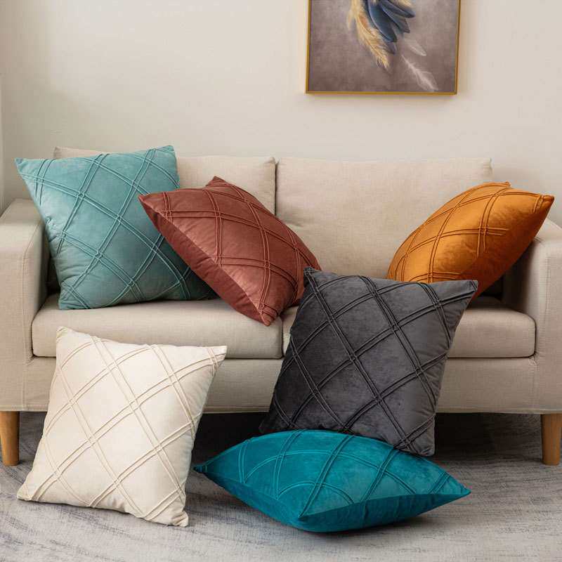 胜都抱枕枕套简约床头靠垫立体荷兰绒高级感客厅家居装饰沙发靠枕