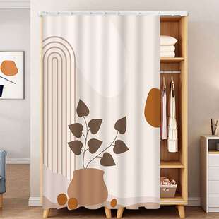 柜子遮挡帘衣柜门帘防尘帘装饰免打孔滑轨书柜鞋柜遮丑布帘子遮丑