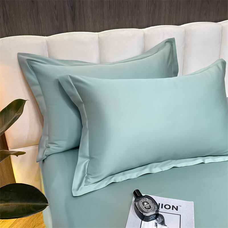 速发夏季高级感枕套纯棉一对芯48c枕x74cm全棉纯色枕头套酒店用m