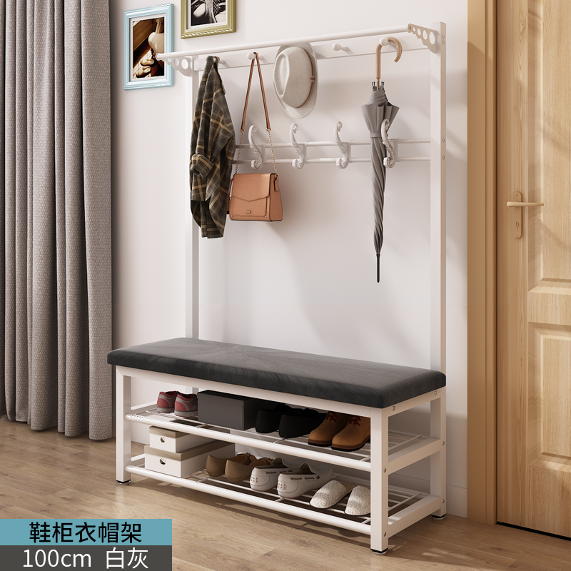 速发沙装店换鞋凳架帽衣家用床尾储物服发凳子收纳凳多层鞋架挂衣