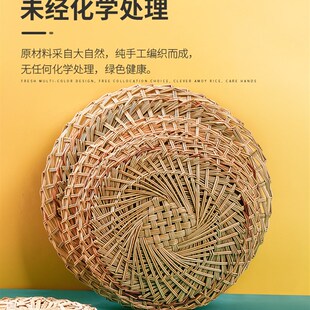 速发蒸不笼包的草垫子小粘圆形手编加密蒸子垫草编蒸包笼馒头馍蒸