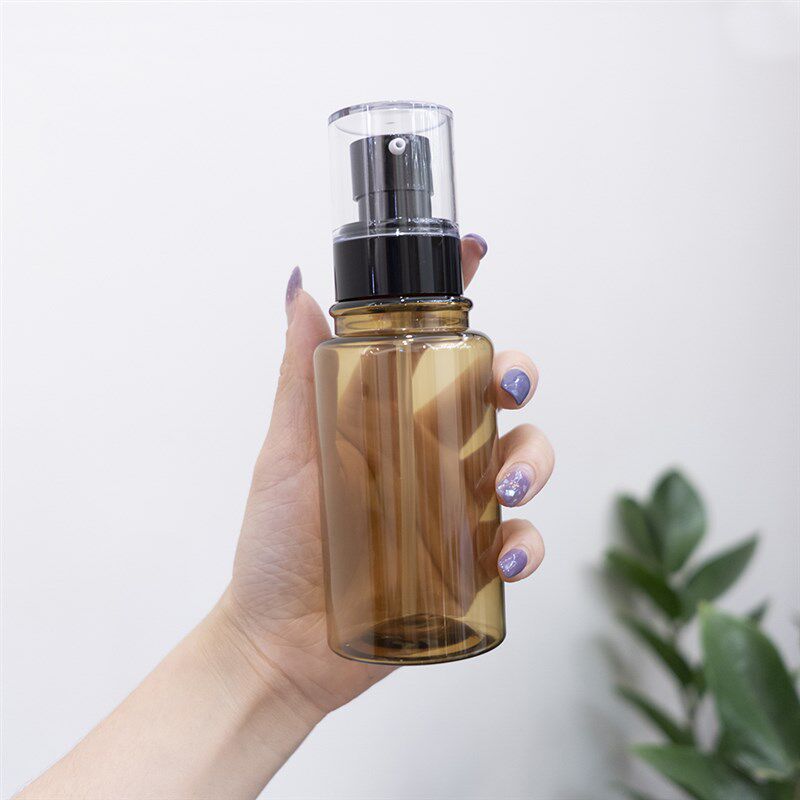 速发墨绿旅行分装空瓶喷雾瓶水肤按压瓶浅咖色遮光精华液瓶爽液乳