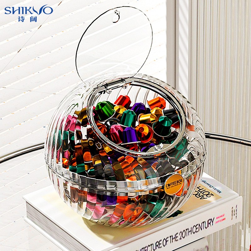 速发咖啡理纳盒办公室工位透明整收置器茶包带盖零食神物架子