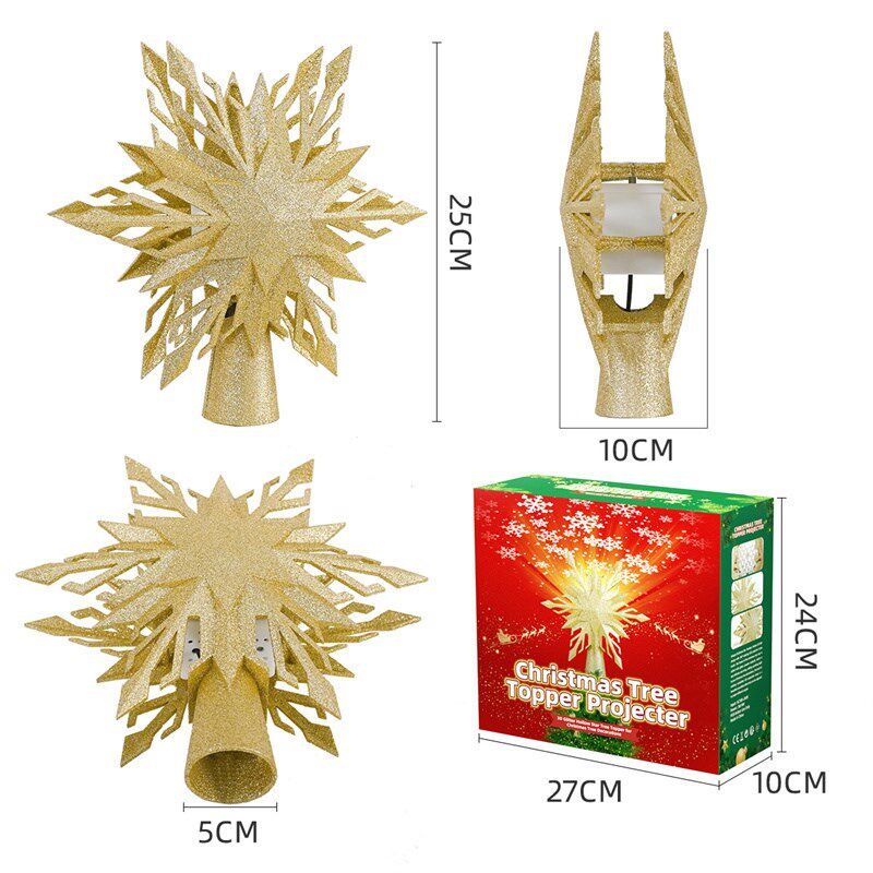 速发投影圣诞树顶星配件装饰挂件灯星星装扮图案射灯圣诞气氛围