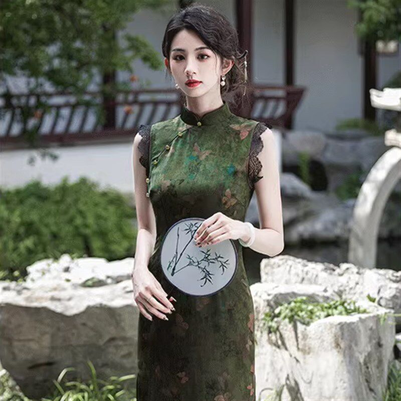 速发花色旗袍2025年夏季新款改良上海滩高端妈妈长款日常可穿年轻