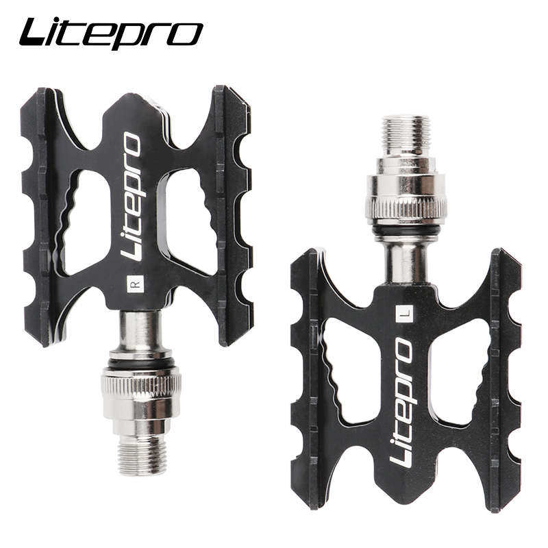 Litepro快拆脚踏小轮折叠车铝合金承轴脚蹬自行车CNC工艺便捷踏板