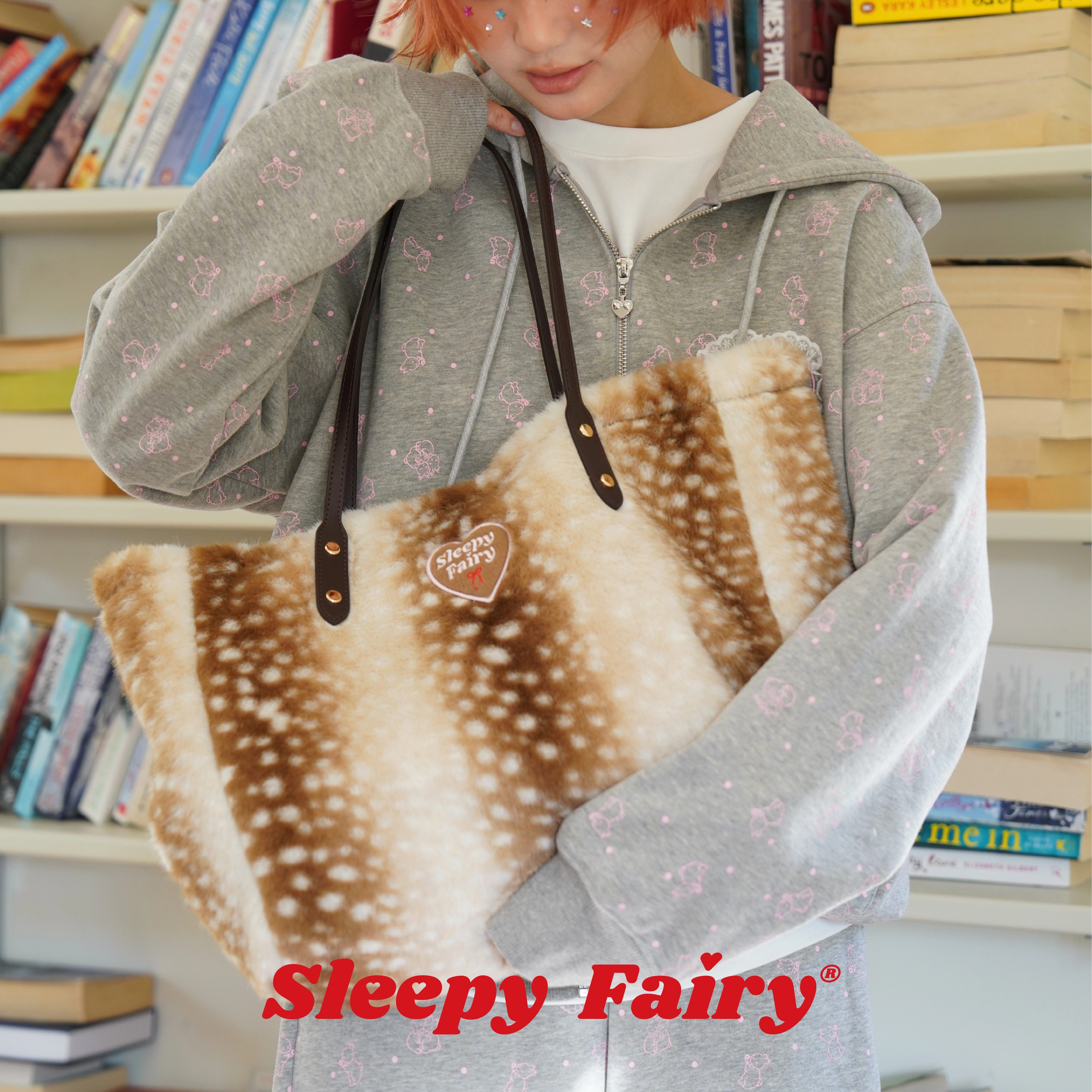 【礼物推荐】SleepyFairy小鹿毛绒秋冬环保皮草单肩大容量托特包