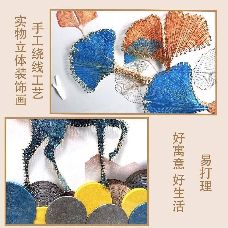 客厅入户玄关装饰画现代简约实物麋鹿立体画走廊壁画d手工高档画图片