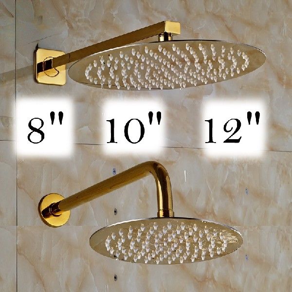 Free Shipping Golden 8/10/12 inch Ultrathin Rainfall Shower
