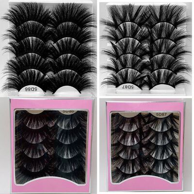 好货5Pair Fluffy Lashes 25mm Lashes Long Thick False Eyelash