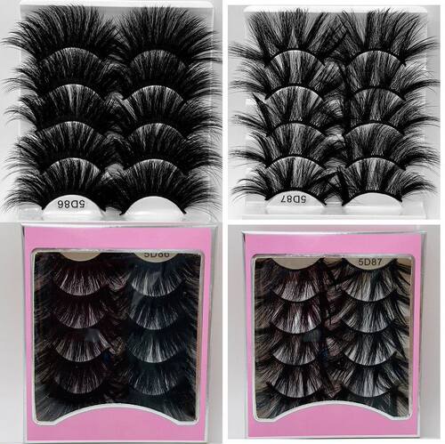 好货5Pair Fluffy Lashes 25mm Lashes Long Thick False Eyelash